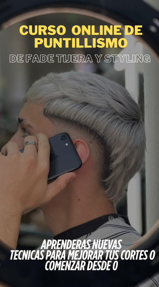 CURSO PUNTILLISMO DE FADE TIJERA Y STYLING